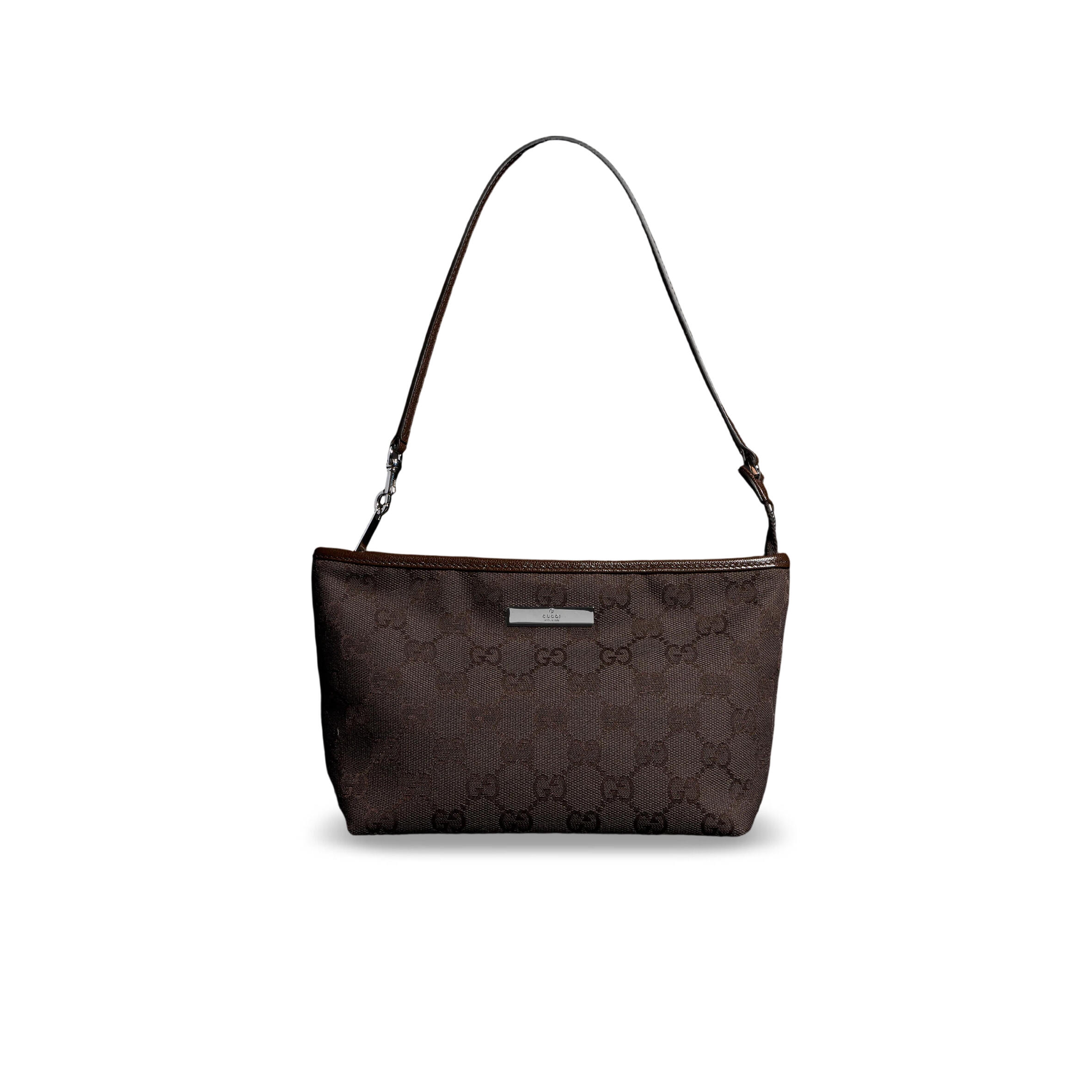 GUCCI SMALL POUCH WITH STRAP AND GUCCI PLAQUE A0014P (17*12.5*10cm)